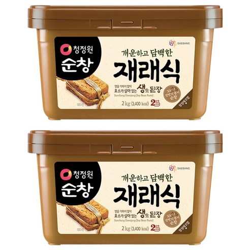 청정원순창 재래식 생된장, 2kg, 2개
