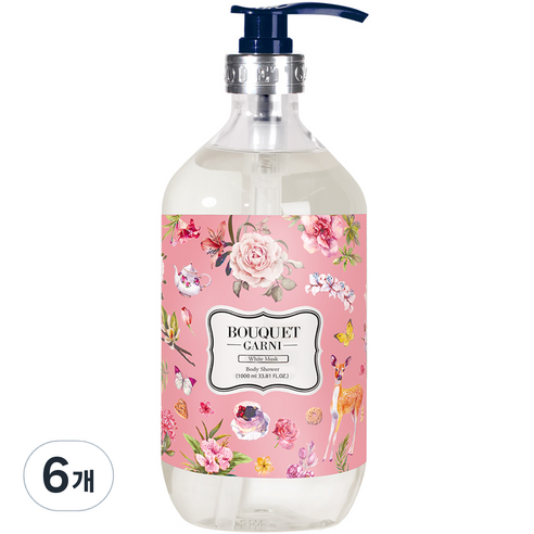 부케가르니 바디워시 화이트머스크, 1000ml, 6개