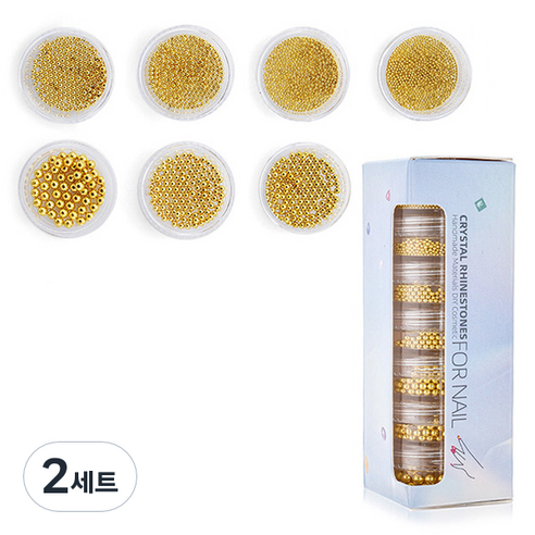 카카스 퍼니네일 구슬 글리터 7종 세트 KN-A4162, 2세트, 골드