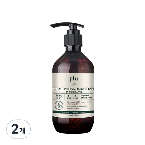 플루 프리미엄 손소독제겔, 480ml, 2개