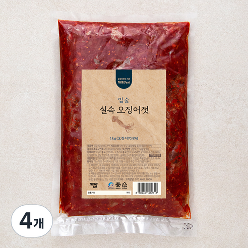 입술 실속 오징어젓, 4개, 1kg