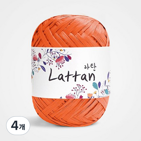 yarna 라탄 라피아 뜨개실 40g, 6번 반유광, 4개