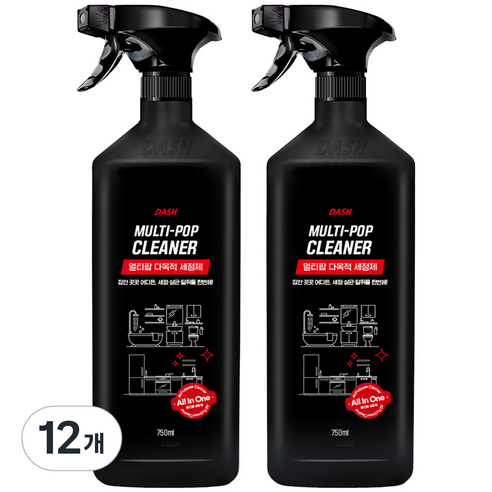 대쉬 멀티팝 다목적 세정제, 750ml, 12개