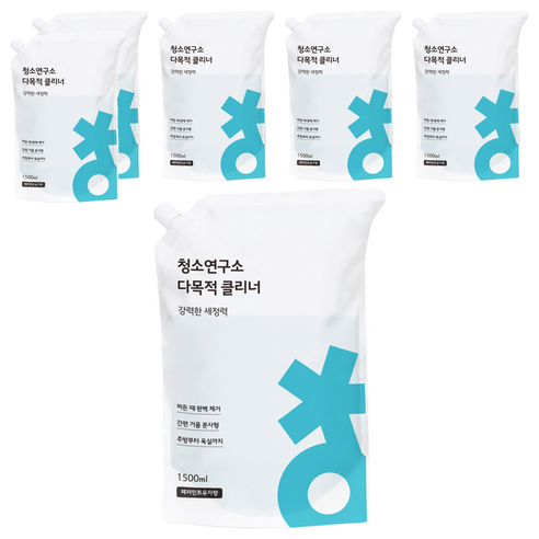 청소연구소 다목적 클리너 리필, 1.5L, 6개
