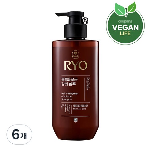 려 흑운 볼륨 모근강화 샴푸 우디머스크향, 480ml, 6개