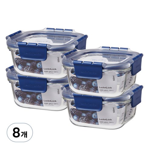 락앤락 탑클라스 정사각 밀폐용기 500ml, 8개