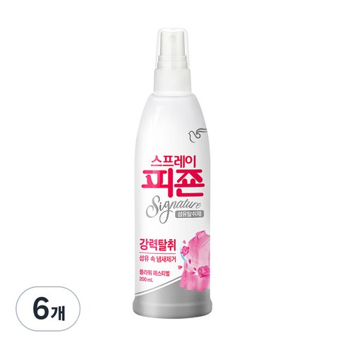 피죤 스프레이형 섬유탈취제 강력탈취 시그니처 플라워 페스티벌, 200ml, 6개
