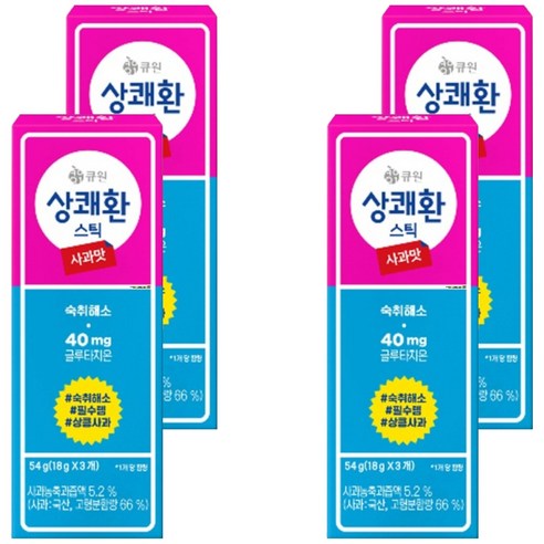 큐원 상쾌환 스틱 사과맛 3p, 54g, 4개