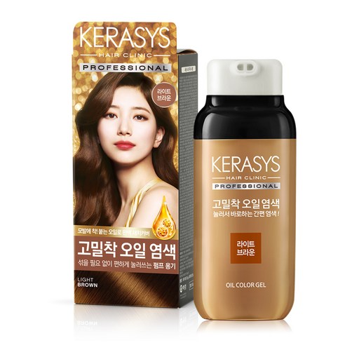 케라시스 고밀착 오일 염색제, 라이트브라운, 1개