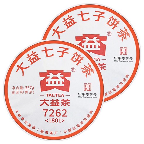 대익차 보이차 7262 숙차, 357g, 1개입, 2개