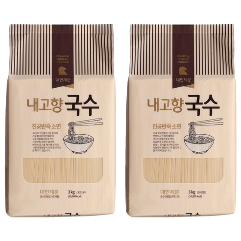 곰표 내고향국수 진공 소면, 3kg, 2개