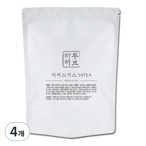 하루허브 히비스커스차 대용량, 1g, 50개입, 4개