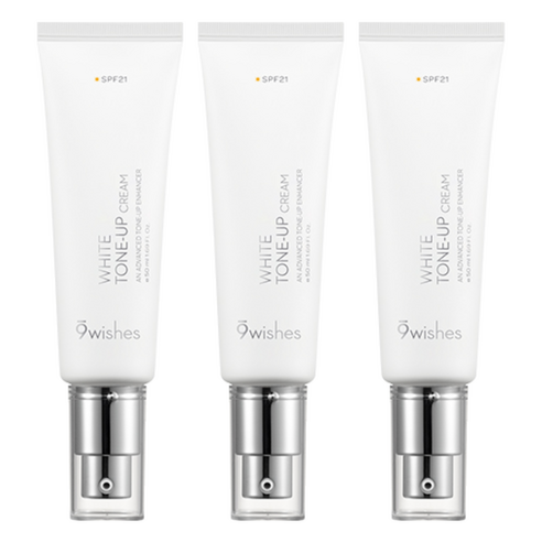 나인위시스 비건 화이트 톤업 크림 SPF21, 50ml, 3개