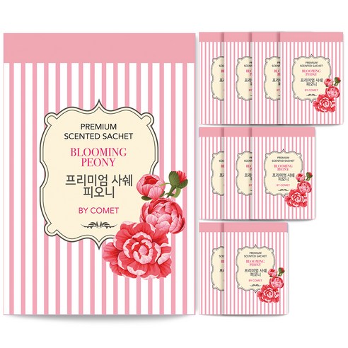 코멧 프리미엄 샤쉐 옷장방향제, 블루밍피오니, 10g, 10개