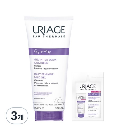 유리아쥬 진피 데일리 페미닌 마일드 젤 여성청결제+ 3ml, 200ml, 3개