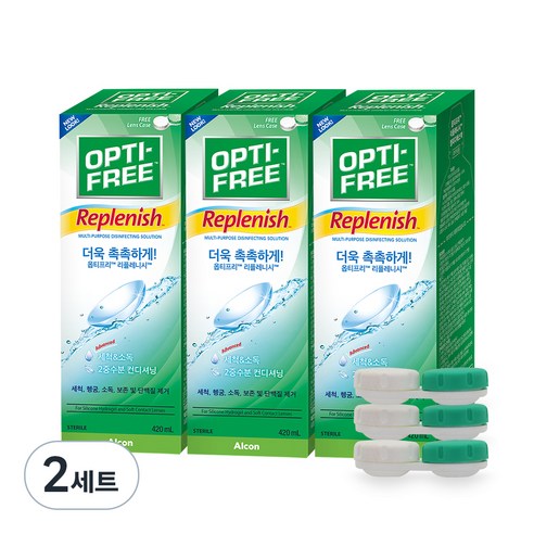 옵티프리 리플레니시 렌즈세정액 420ml 3p + 렌즈케이스 3p, 2세트