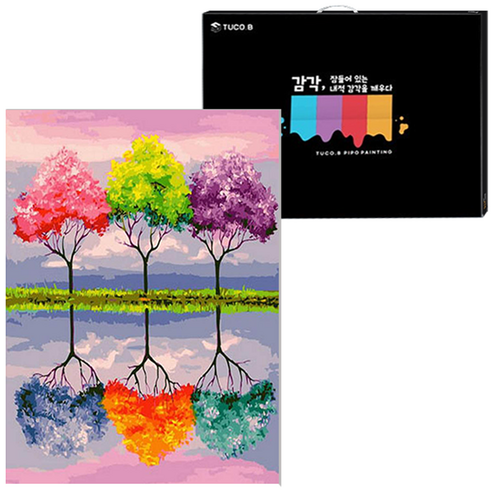 투코비 DIY 유화그리기 세트 세로형 40 x 50 cm, 사계절나무 GX28708, 1개