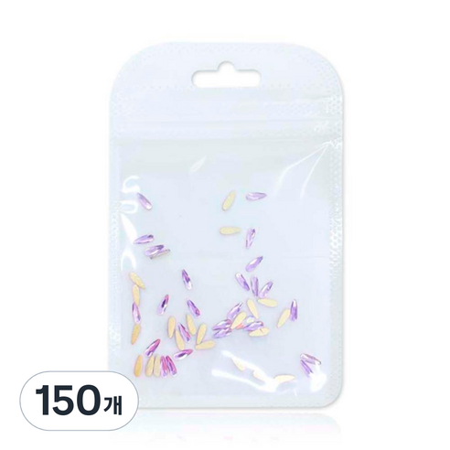 메이브라운 네일스톤 대용량 스몰롱드롭 네일파츠 2 x 6 mm, 연보라, 150개