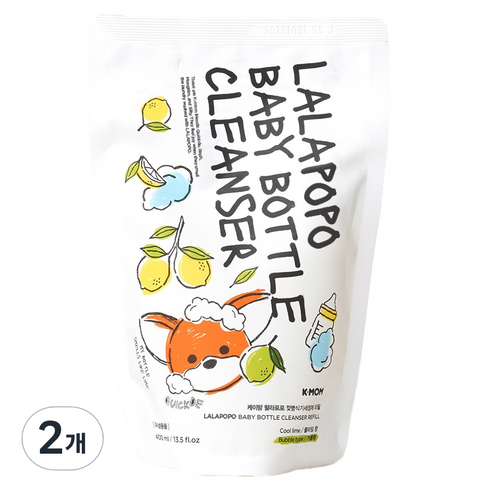 케이맘 랄라포포 젖병식기세정제 리필 거품형, 400ml, 2개