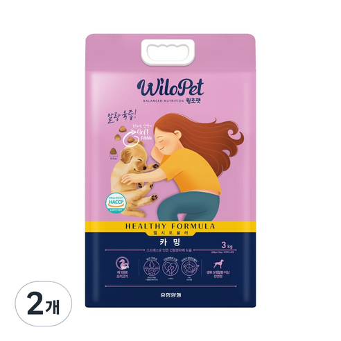 윌로펫 전연령용 헬시포뮬러 카밍 반려견 소프트사료, 오리, 3kg, 2개