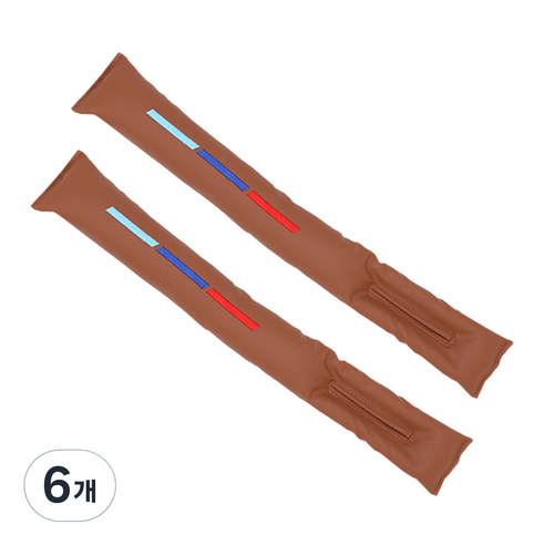 엠노블 차량용 스티치 틈새쿠션, 브라운, 6개