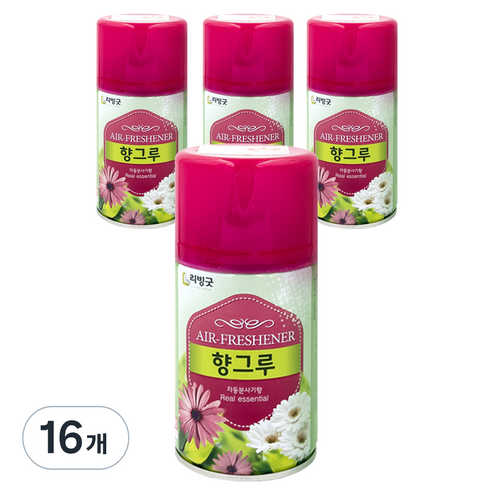 리빙굿 향그루 실내용 방향제 자동분사기 포푸리향 본품, 280ml, 16개