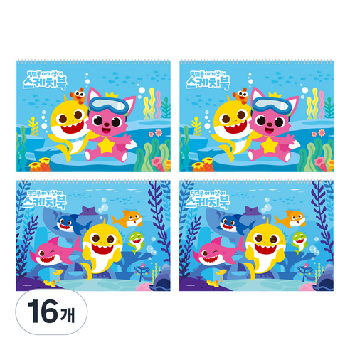 몽땅 핑크퐁 스케치북, 345 x 248 mm, 26매, 16개