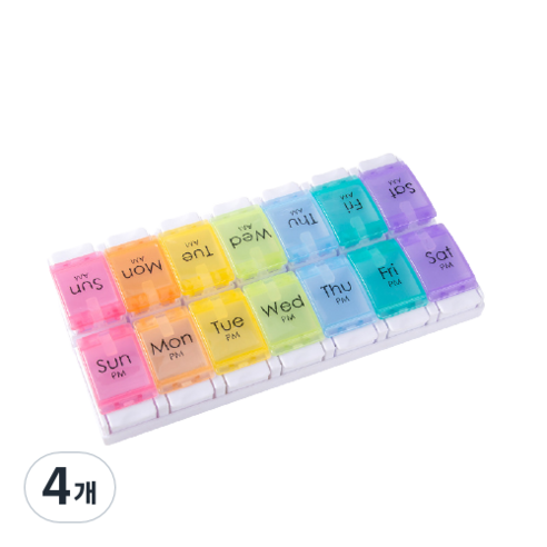 미라클매직 원터치 요일별 약통 레인보우, 4개