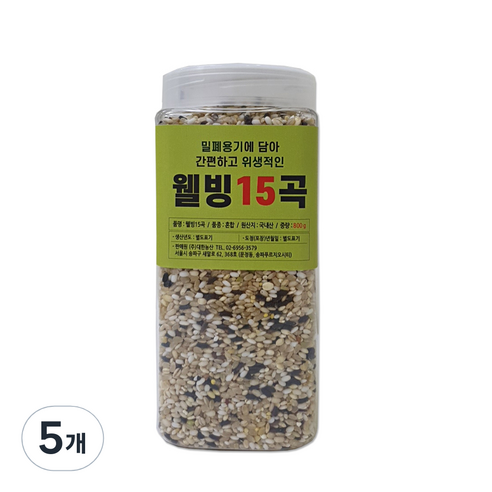 대한농산 통에담은 웰빙15곡, 800g, 5개