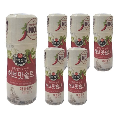 백설 허브맛솔트 매콤한맛, 55g, 6개