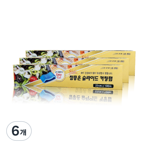 참좋은 리빙 슬라이딩 커터 위생 랩, 6개