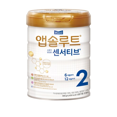 앱솔루트 센서티브 분유 2단계, 900g, 1개