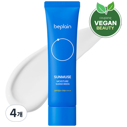 비플레인 선뮤즈 모이스처 선크림 SPF50+ PA++++, 4개, 50ml
