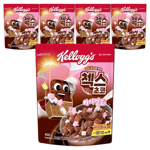 첵스초코 오곡으로 만든 시리얼 마시멜로, 400g, 5개