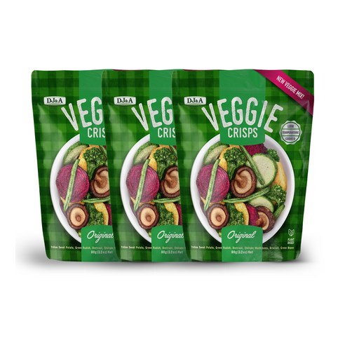 디제이앤에이 베지크리스프 오리지널 스낵, 90g, 3개