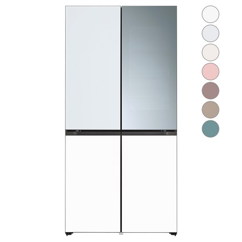 [색상선택형] LG전자 디오스 오브제컬렉션 빌트인타입 노크온 4도어 냉장고 글라스 604L M623AAA372, M623GYW372, 크림스카이(상단), 크림화이트(하단)