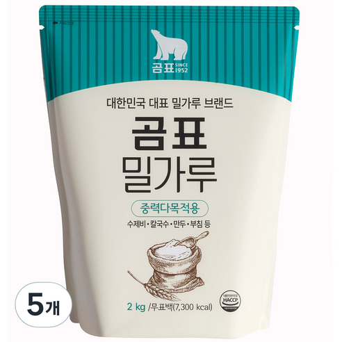 곰표 밀가루, 5개, 2kg