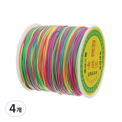 나일론 매듭실 실팔찌 만들기 0.8mm, Rainbow, 4개