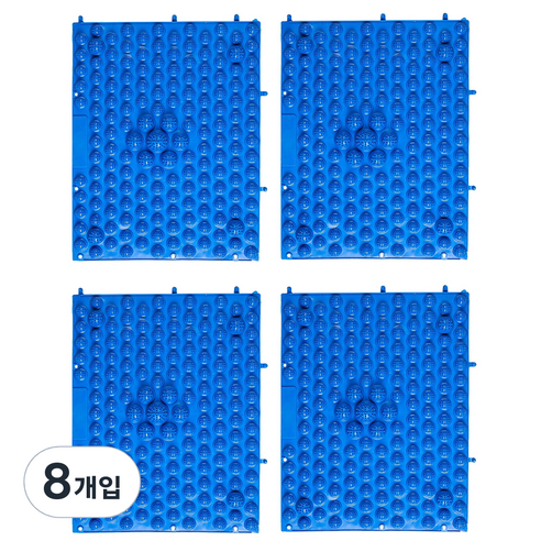 리빙듀오 조립식 발지압 매트, 8개, 블루