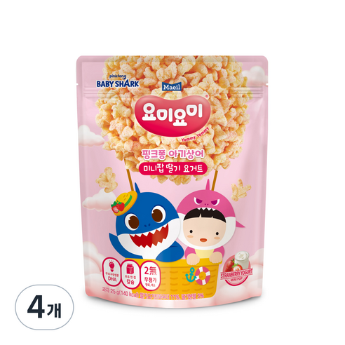 요미요미 미니팝 25g, 딸기요거트맛, 4개