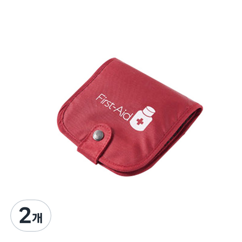 반투명 휴대용 약상자 레드, 2개