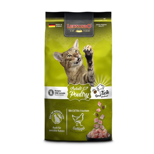 레오나르도 어덜트 고양이 폴트리 GF 건식사료, 닭+칠면조, 1.8kg, 1개