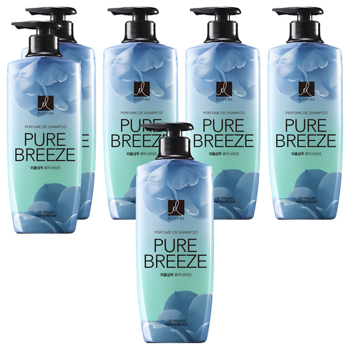 엘라스틴 퓨어 브리즈 퍼퓸 샴푸 로즈&피오니향, 600ml, 6개