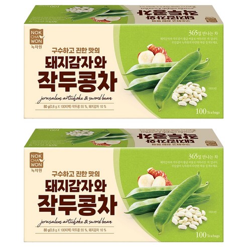 녹차원 돼지감자와 작두콩차, 0.8g, 2개, 100개입