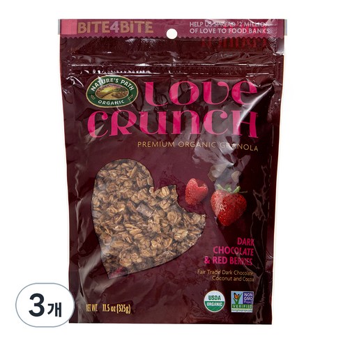 러브크런치 다크초콜릿 & 레드베리 시리얼, 325g, 3개