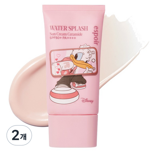에스쁘아 디즈니 에디션 워터 스플래쉬 선크림 세라마이드 SPF50+ PA++++, 60ml, 2개