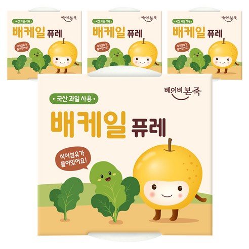 베이비본죽 배케일 퓨레, 4개, 100g