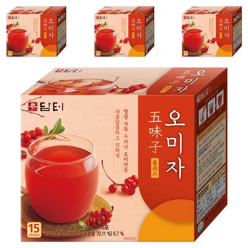 담터 오미자 플러스 과실차, 18g, 15개입, 4개