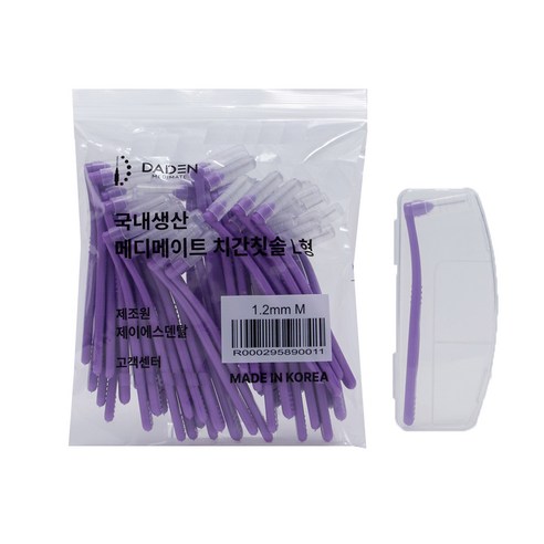 다덴 메디메이트 어금니 치간칫솔L형 M 1.2mm, 2개, 50개입