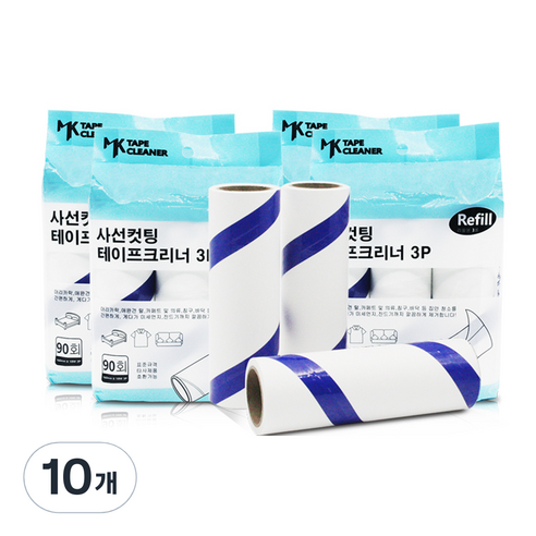 명강산업 사선컷팅 테이프 크리너 리필 3p, 10개